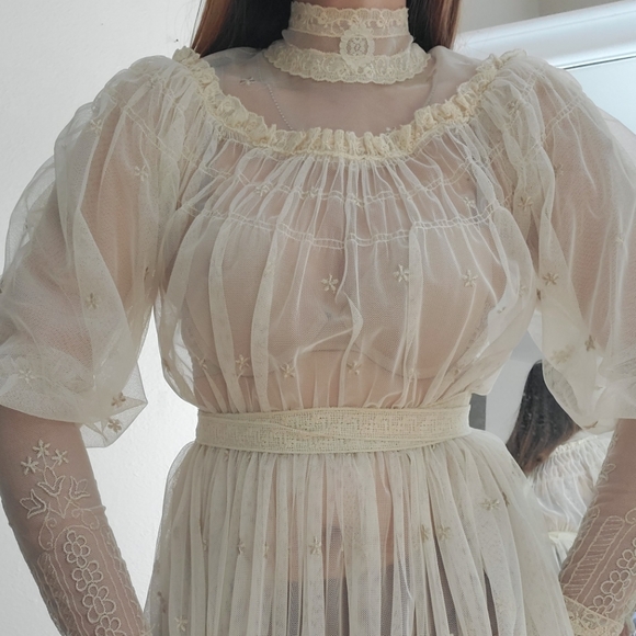 🚫SOLD🚫Vintage Mesh Bridal Dress - Picture 6 of 16